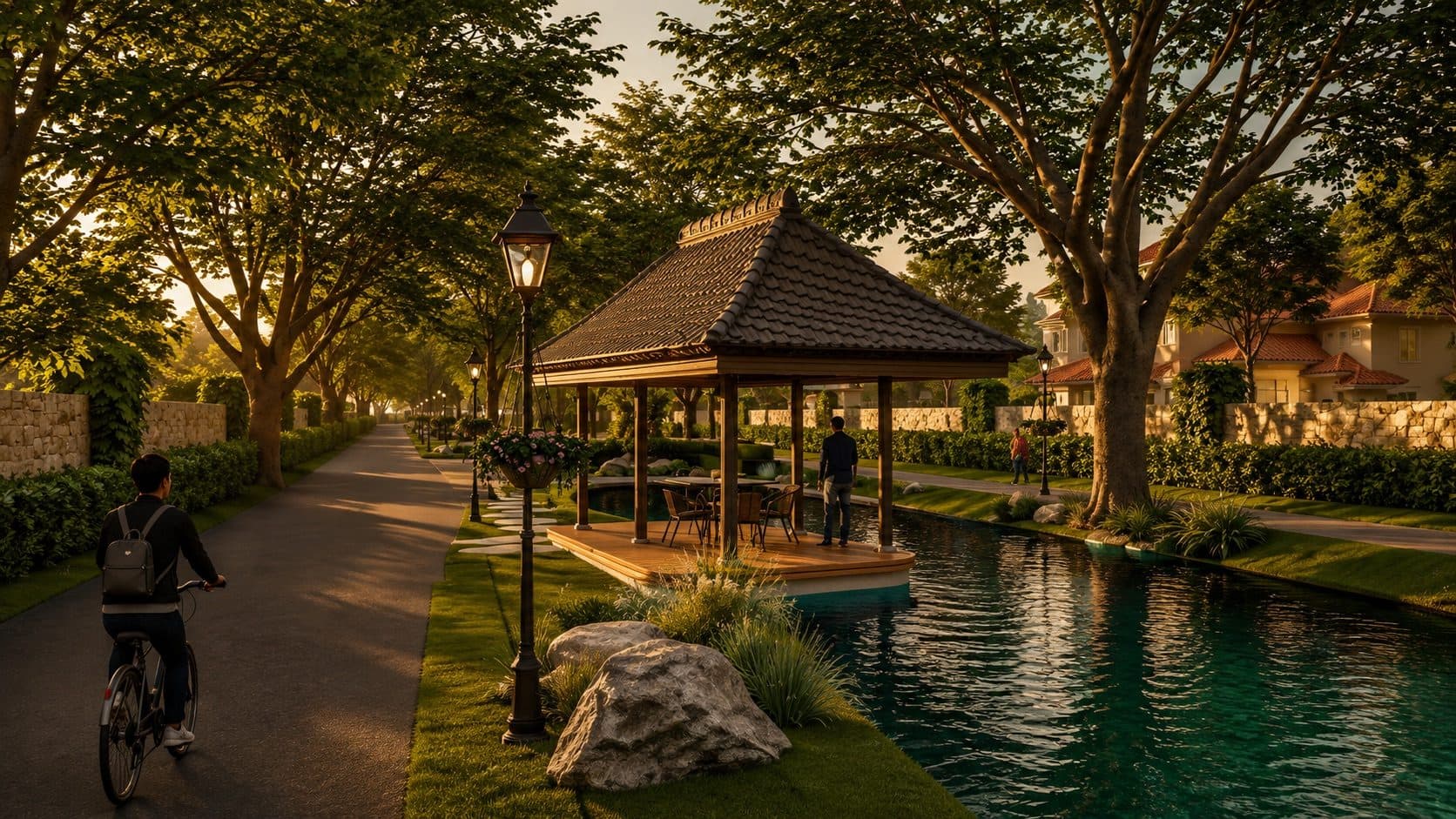 The lakes at dusk